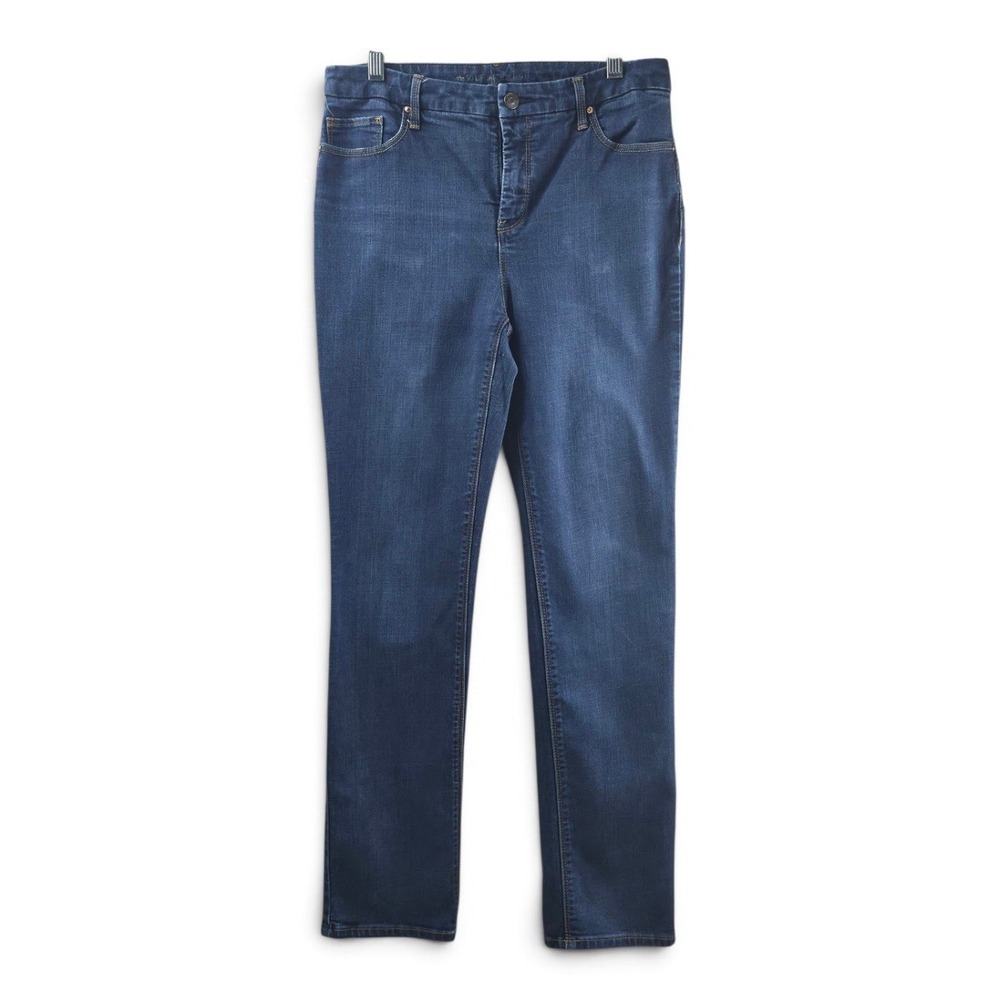 Chico's So Lifting Slim Leg Jeans Women 1.5 Blue Excellent Stretch‎ Denim